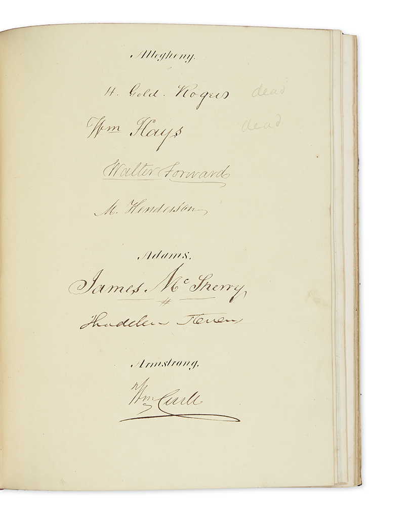 (PENNSYLVANIA.) Autographs of the Delegates to the Pennsylvania Convention to Revise the Constitution.